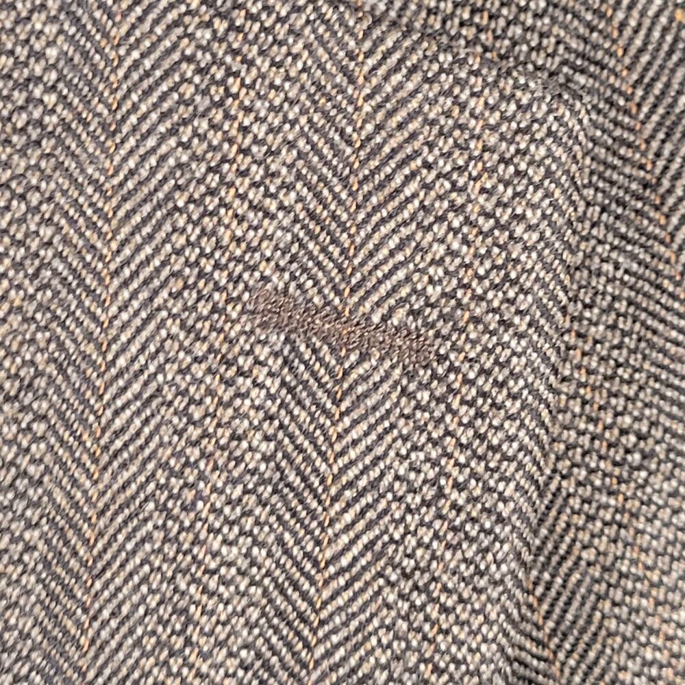 Vtg Etienne Aigner 44L Brown Herringbone Lambswool Blazer Coat - Picture 13 of 15